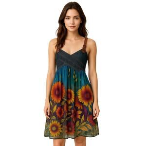 No Tag Silk and Denim Dress size S